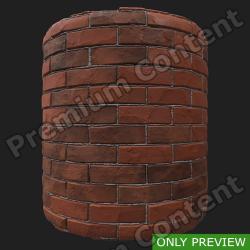 PBR substance material of wall bricks damaged created in substance designer for graphic designers and game developers